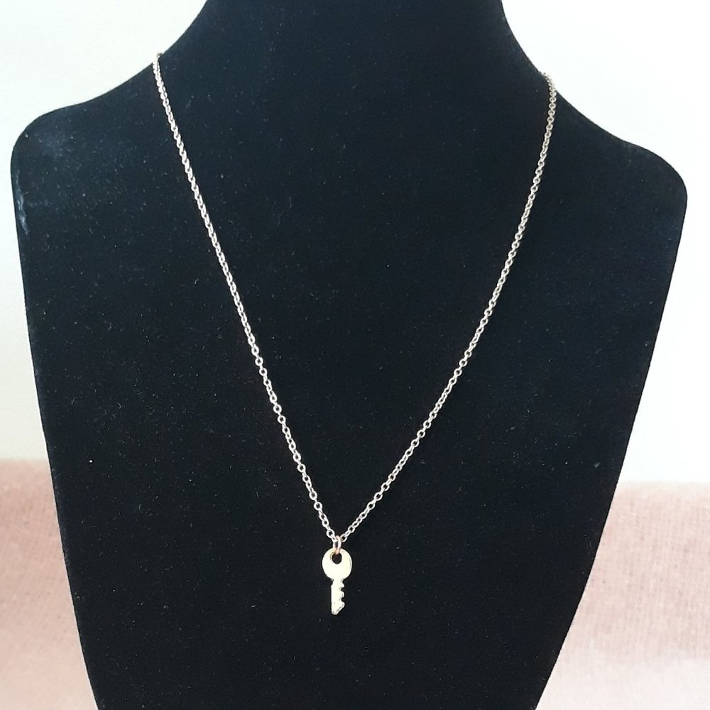 Gold Tone Necklace with Key Pendant